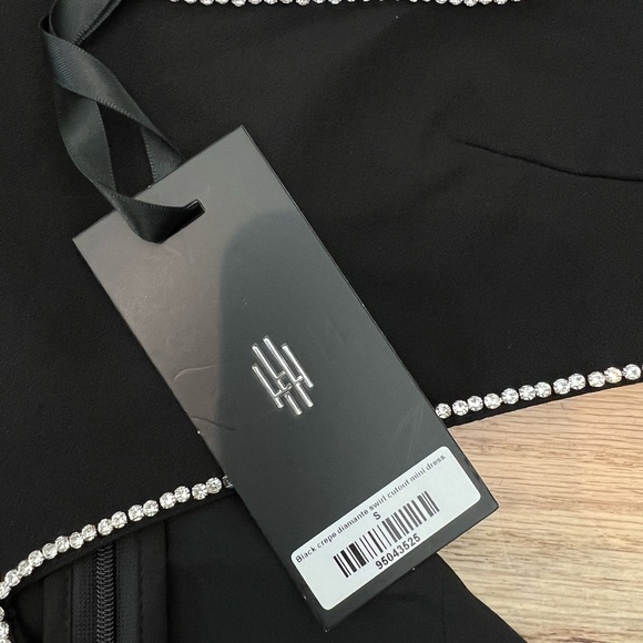 Heiress Beverly Hills Black crepe diamante swirl cutout mini dress - Picture 4 of 5